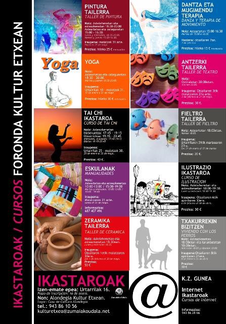 Abierto el plazo de inscripción de los talleres