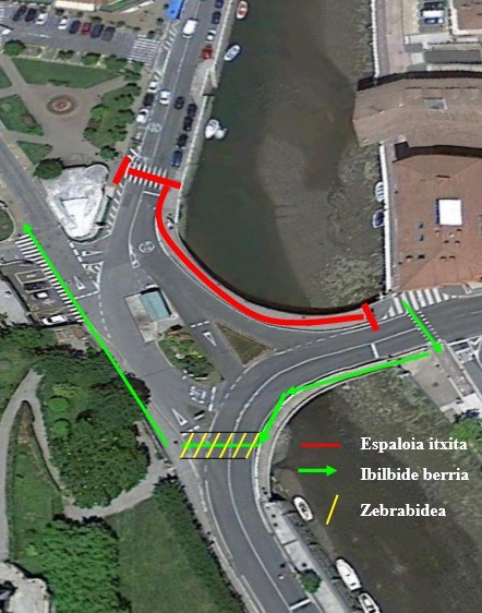 Cambios para los peatones debido a las obras de Axular y Zubitxikia