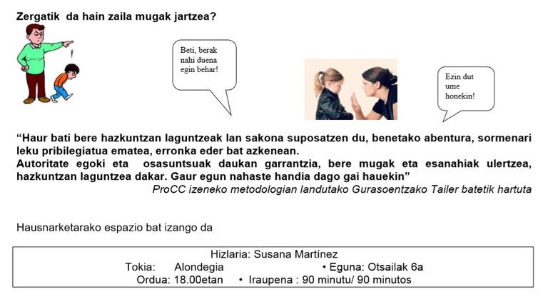 Conferencia en torno a la educación infantil, el 6 de marzo en Alondegia