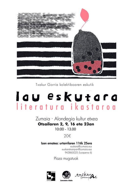 El Ayuntamiento de Zumaia, de la mano de Txakur Gorriak Kolektiboa, ofrecerá el curso de literatura “lau eskutara” 