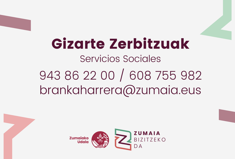 El Ayuntamiento de Zumaia recuerda que los Servicios Sociales están a disposición de la ciudadanía para ayudar a cubrir sus necesidades