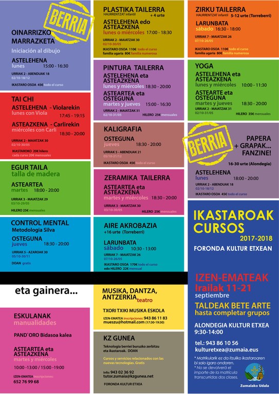 El próximo lunes se abre el plazo de inscripción en los cursos culturales