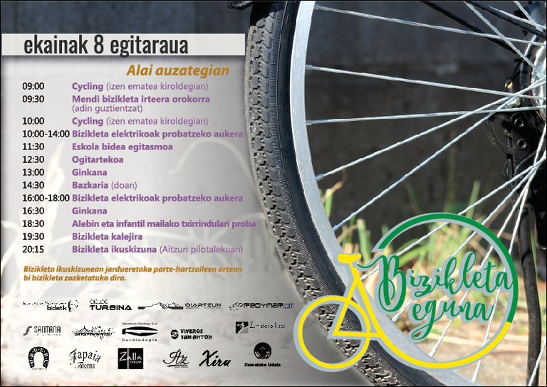 El sábado, 8 de junio, Zumaia celebrará la IV. edición del Día de la Bicicleta