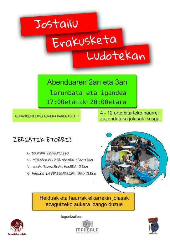 Exposición de juguetes en la ludoteca