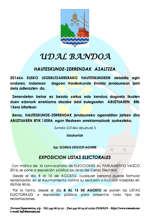 EXPOSICIÓN LISTAS ELECTORALES