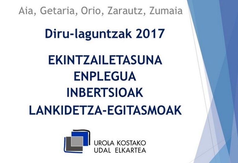 La Mancomunidad Urola Kosta ha presentado la convocatoria de ayudas para el fomento del emprendimiento, el empleo, las inversiones y los proyectos de colaboración 2017