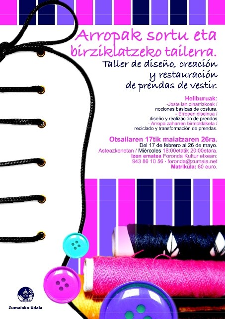 La presentación del curso de Diseño y Reciclaje de Ropa se celebrará este miércoles
