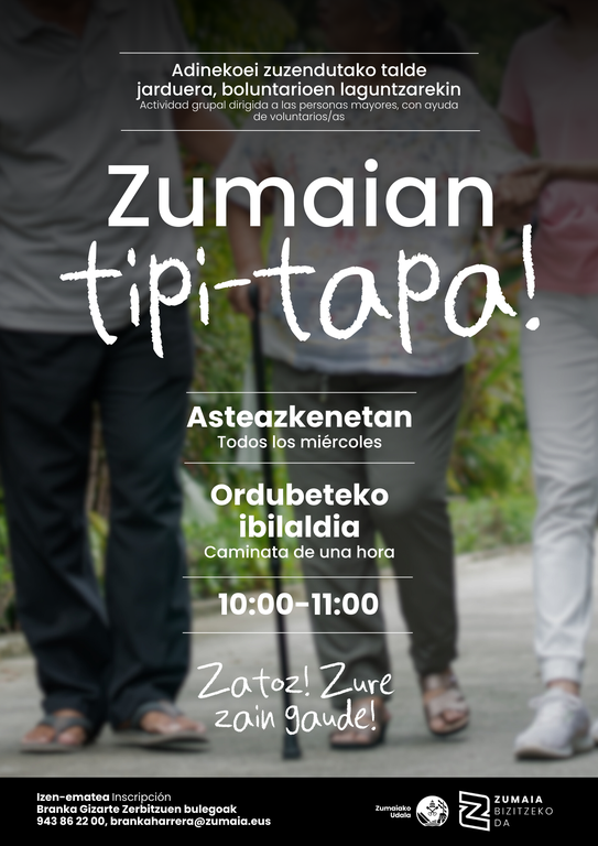 Llaman a las personas mayores de Zumaia a participar en el programa 'Tipi-tapa!