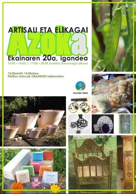 Artisau eta Elikagai azoka egingo da igandean Zumaian