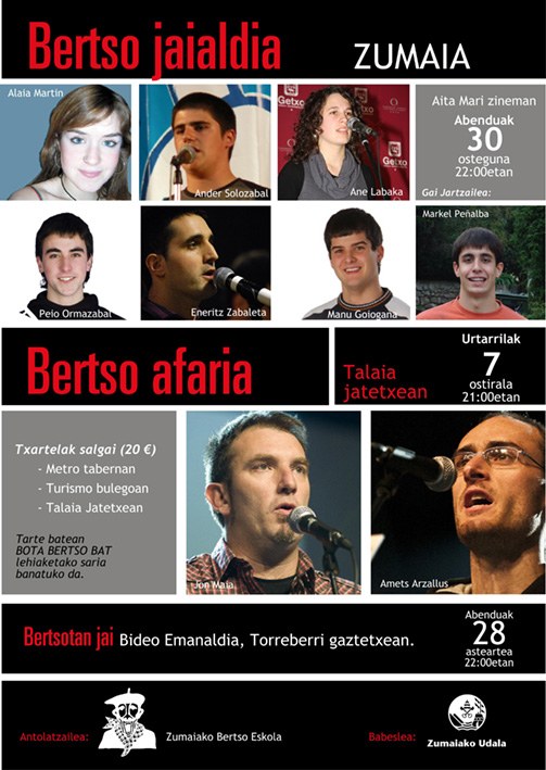 Bertsolari gazteen saioa izango da ostegunean 