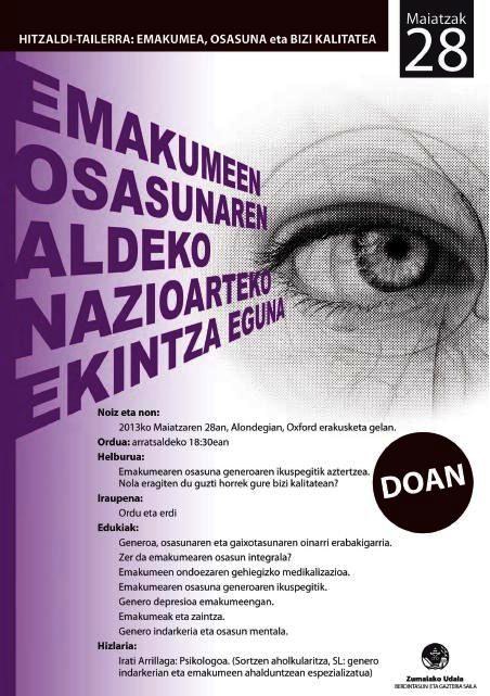 Bihar, 'Emakumea, osasuna eta bizi-kalitatea' hitzaldi tailerra izango da