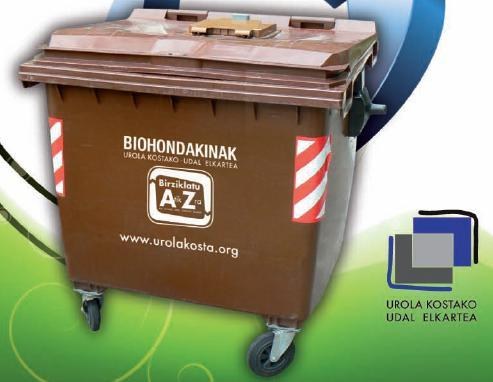 Hondakin organikoak etxean gaika biltzeko ontzi marroiak eskuratu daitezke udaletxean