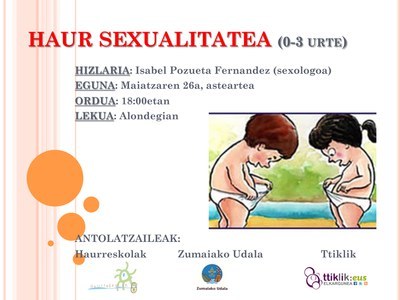 Haur sexualitatearen inguruko hitzaldia, hilaren 26an