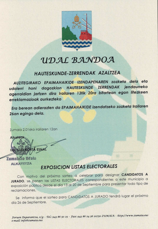 HAUTESKUNDE-ZERRENDAK  AZALTZEA