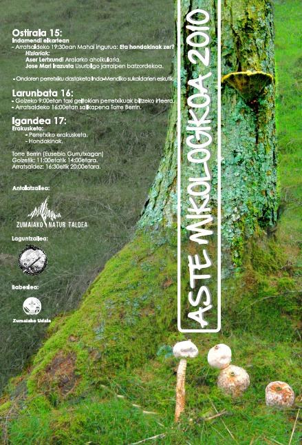 Igandera bitartean Asteburu Mikologikoa ospatuko da Zumaian