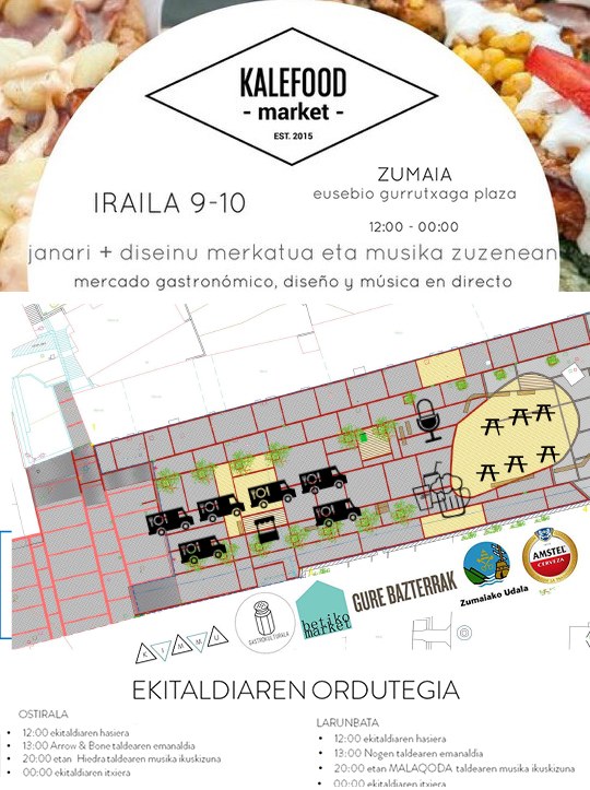 Irailaren 9-10ean, Kale Food Market izeneko FoodTruck,artisau eta musika ekitaldia 