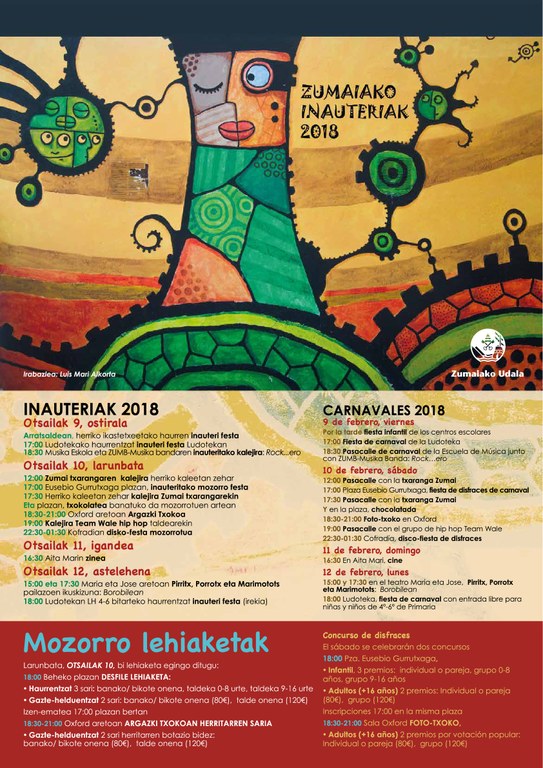 Larunbatean mozorro lehiaketa eta argazki txokoa inauteriak ospatzeko