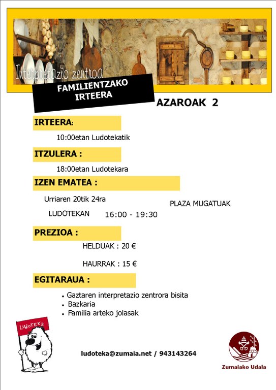 Ludotekatik Idiazabalera familia irteera egingo dute