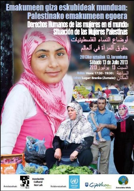 Palestinako emakumeen egoera ezagutzeko aukera