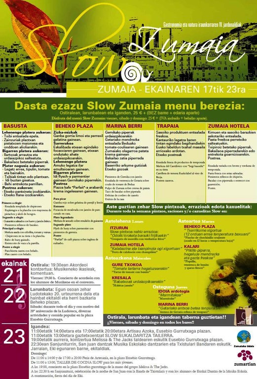 Slow Zumaia, gastronomia eta natura iraunkorra sustatuz