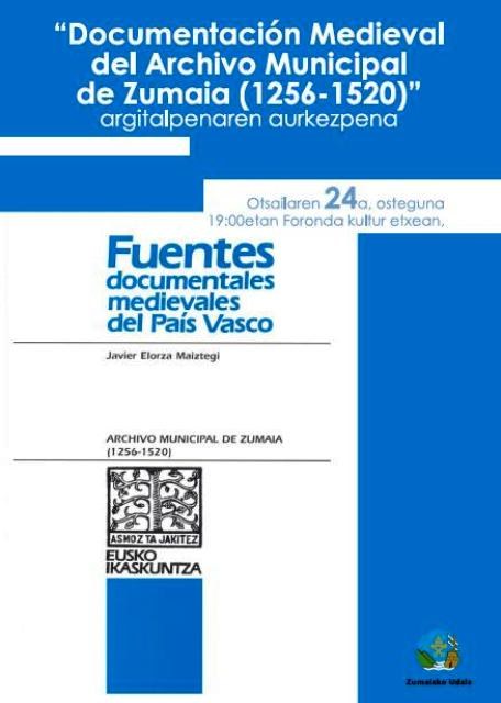 Udal artxibategiko dokumentuen bildumaren argitalpena