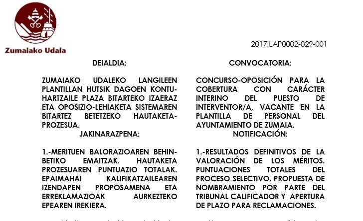 Udal kontu-hartzaile lanpostua betetzeko izendapen proposamena egin du epaimahai kalifikatzaileak