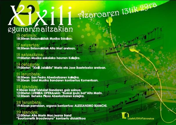 Xixili Eguneko Jaialdia ospatuko da gaur (osteguna) Maria eta Jose ikastetxean