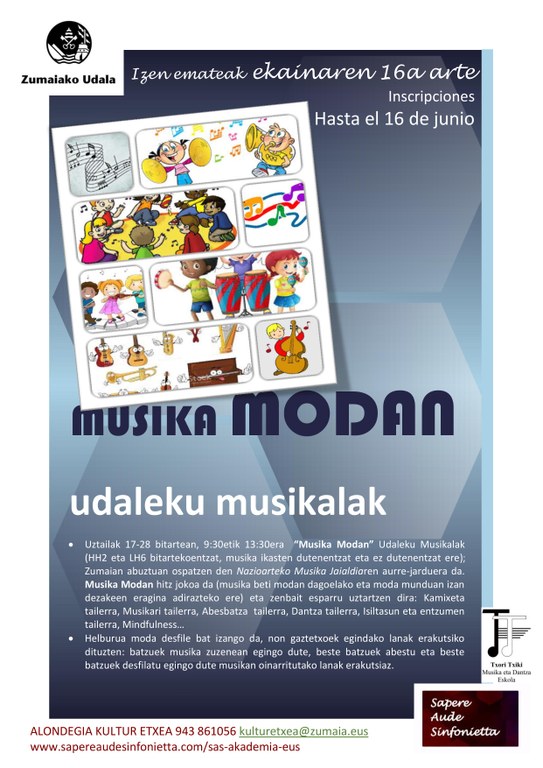 ZABALIK DAGO UDALEKU MUSIKALETAN IZENA EMATEKO EPEA