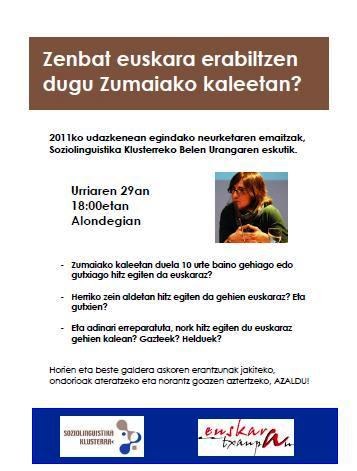 Zenbat euskara erabiltzen dugu Zumaiako kaleetan?