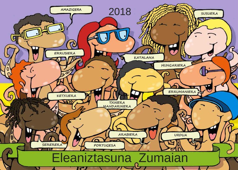 Zumaiako eleaniztasunari buruzko egutegia banatuko da herriko ikastetxeetan